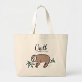 Sloth Says Chill Grote Tote Bag (Voorkant)