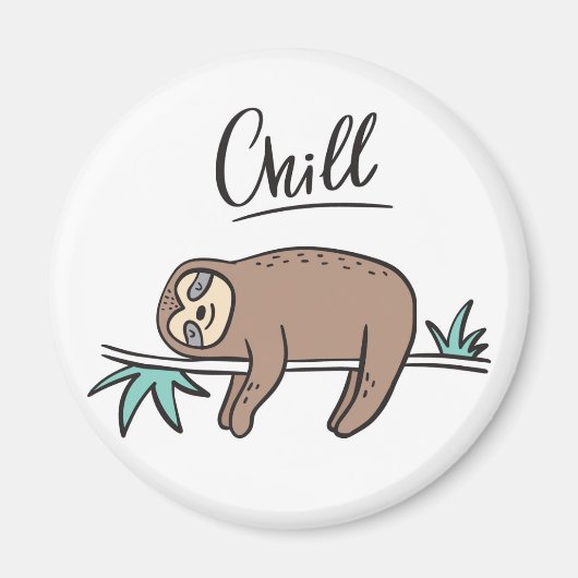 Sloth Says Chill Magneet (Voorkant)