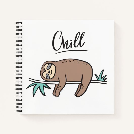 Sloth Says Chill Notitieboek (Voorkant)
