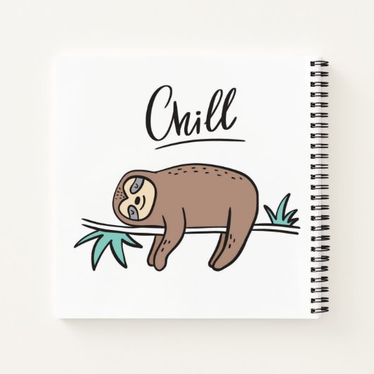 Sloth Says Chill Notitieboek (Achterkant)