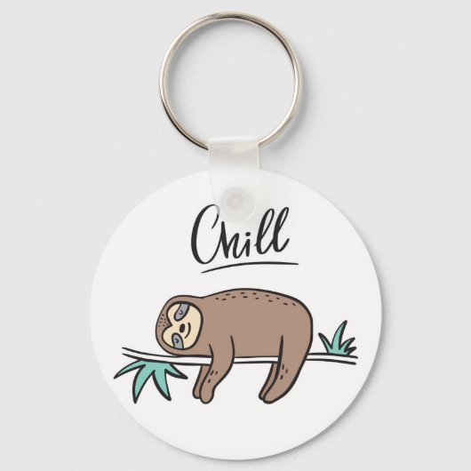 Sloth Says Chill Sleutelhanger (Voorkant)