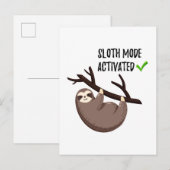 Sloth Says | Sleufmodus geactiveerd Briefkaart (Voorkant / Achterkant)