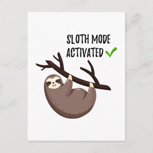 Sloth Says | Sleufmodus geactiveerd Briefkaart (Voorkant)