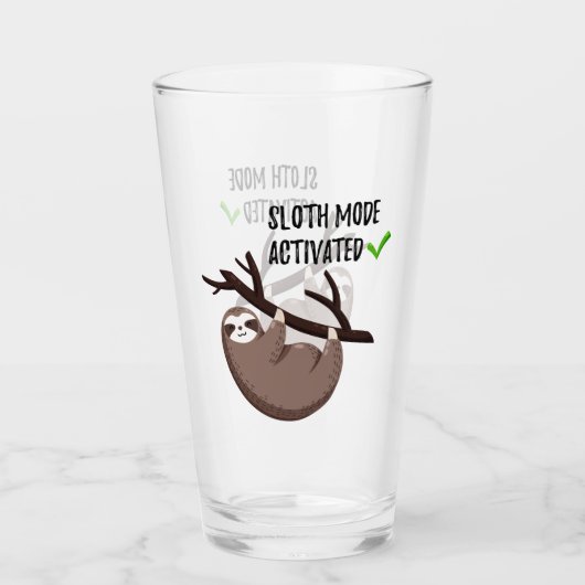 Sloth Says | Sleufmodus geactiveerd Glas (Voorkant)