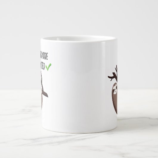 Sloth Says | Sleufmodus geactiveerd Grote Koffiekop (Voorkant)