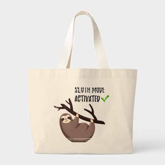 Sloth Says | Sleufmodus geactiveerd Grote Tote Bag (Voorkant)