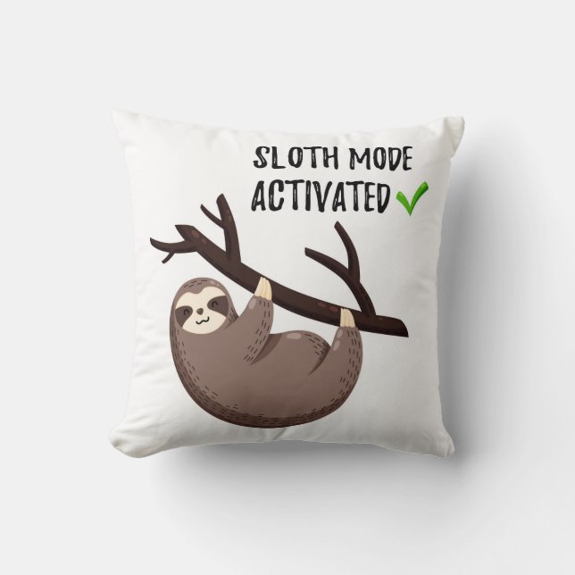 Sloth Says | Sleufmodus geactiveerd Kussen (Voorkant)