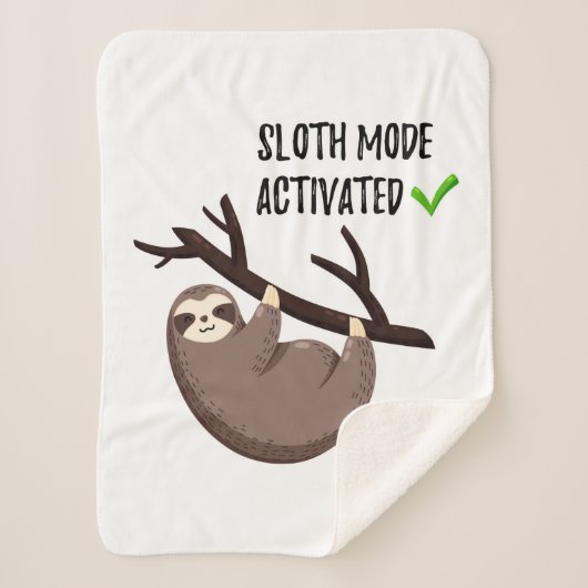 Sloth Says | Sleufmodus geactiveerd Sherpa Deken (Voorkant)