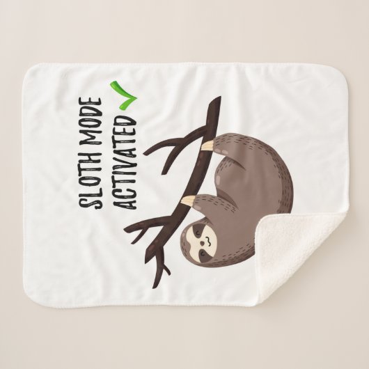 Sloth Says | Sleufmodus geactiveerd Sherpa Deken (Voorkant (horizontaal))