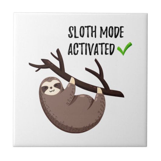 Sloth Says | Sleufmodus geactiveerd Tegeltje (Voorkant)