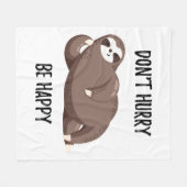 Sloth Says | Wees niet snel gelukkig Fleece Deken (Voorkant (Horizontaal))