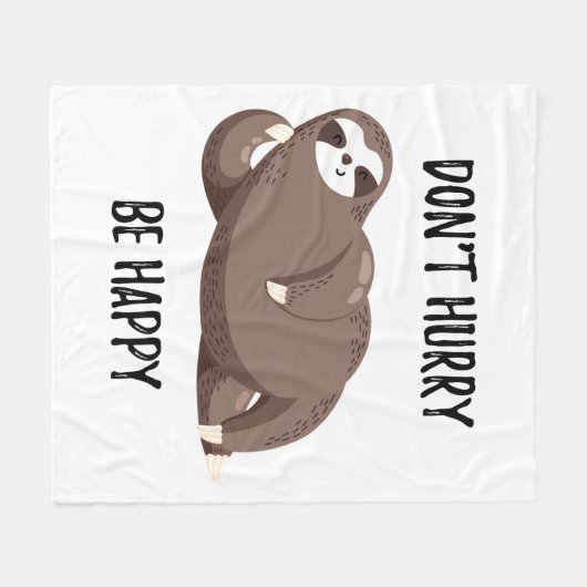 Sloth Says | Wees niet snel gelukkig Fleece Deken (Voorkant (Horizontaal))