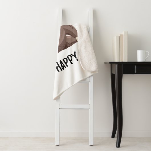 Sloth Says | Wees niet snel gelukkig Sherpa Deken (In situ)