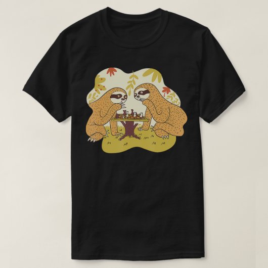 Sloth Schaakspel Schaakbord T-shirt (Design voorkant)