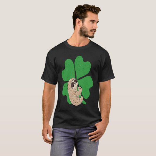 Sloth Shamrock Cute C Lazy St Patricks Day Animal T-shirt (Voorkant volledig)