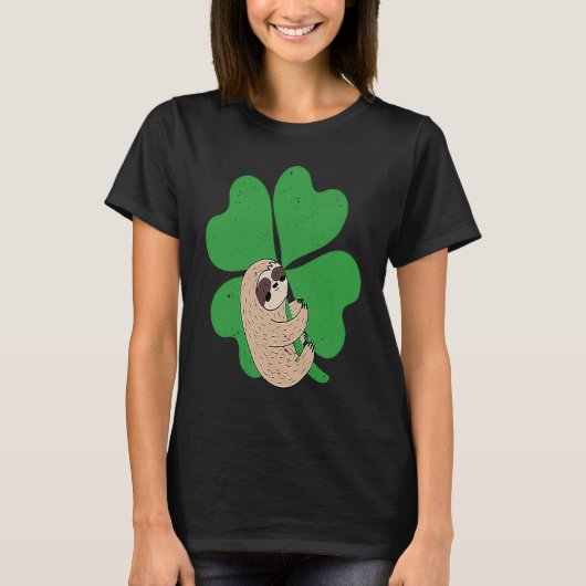 Sloth Shamrock Cute C Lazy St Patricks Day Animal T-shirt (Voorkant)