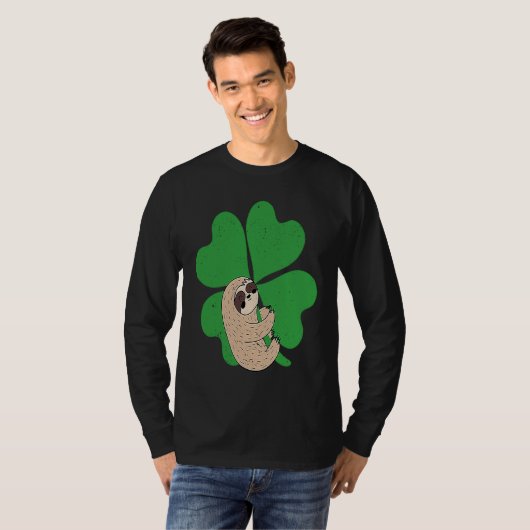 Sloth Shamrock Cute C Lazy St Patricks Day Animal  T-shirt (Voorkant volledig)