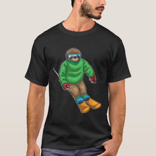 Sloth Skier Ski T-shirt (Voorkant)