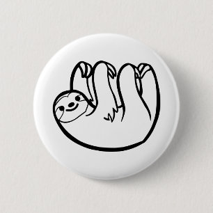 sloth - Sloth grappig Ronde Button 5,7 Cm