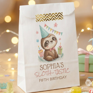 Sloth sloth-tastic kids birthday bedankzakje
