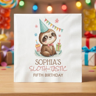 Sloth sloth-tastic kids birthday servet