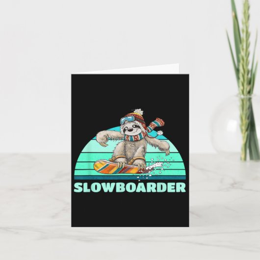 Sloth Slowboarder Snowboard Pun Kaart (Voorkant)