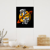 Sloth Space Astronaut Funny Cosmic Animals Poster (Keuken)