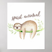 Sloth Spirit Animal Poster (Voorkant)