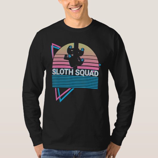 Sloth Squad Sloth Squad Sloth Lover Retro T-shirt (Voorkant)