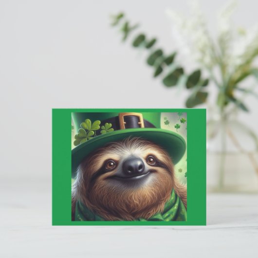 Sloth St Paddys Dag Briefkaart (Staand voorkant)