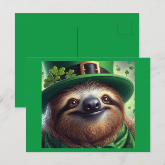 Sloth St Paddys Dag Briefkaart (Voorkant / Achterkant)