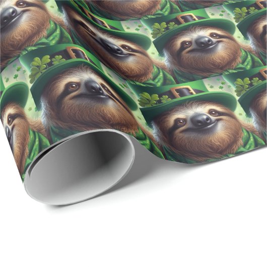 Sloth St Paddys Dag Cadeaupapier (Rol Hoek)