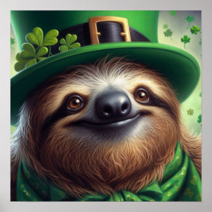 Sloth St Paddys Dag Poster