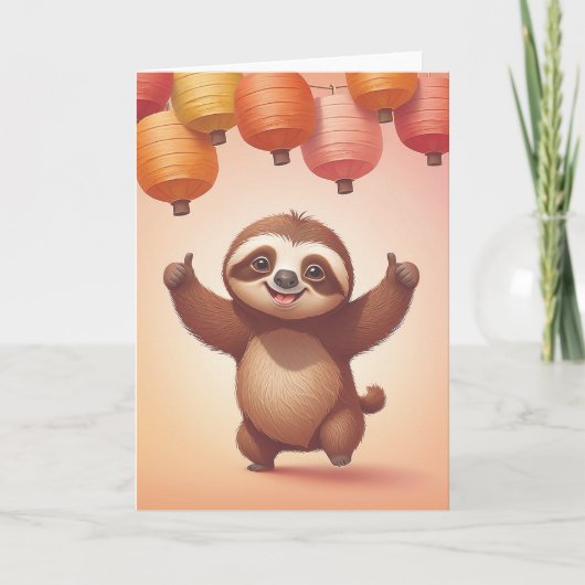 Sloth Style Birthday Vibes Kaart (Voorkant)