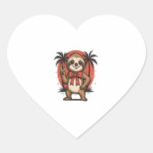 Sloth Summer Beach Rocking Hart Sticker (Voorkant)
