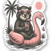 Sloth Summer Vibes Sticker (Voorkant)