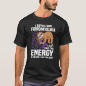 Sloth Support Paarse Ribbon Warrior Fibromyalgia A T-shirt (Voorkant)