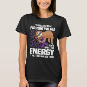 Sloth Support Paarse Ribbon Warrior Fibromyalgia A T-shirt (Voorkant)