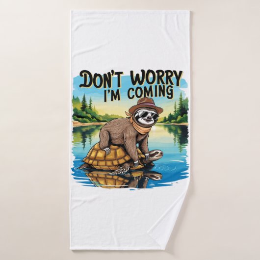 Sloth T-Shirt- Don't Worry I'm Coming Badhanddoek (Badhanddoek)