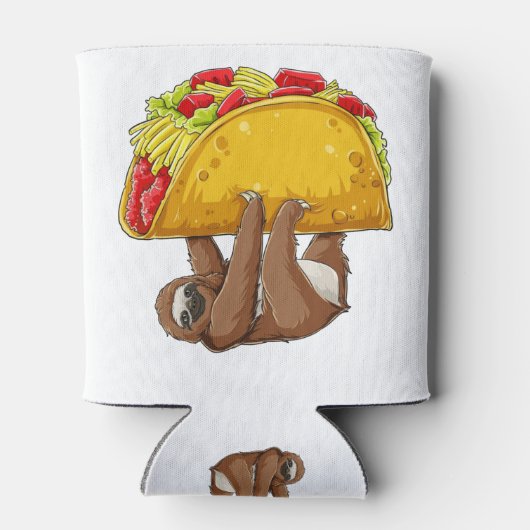 Sloth Taco Grappige Tacos Lover fitness Gym Novelt Blikjeskoeler (Achterkant)