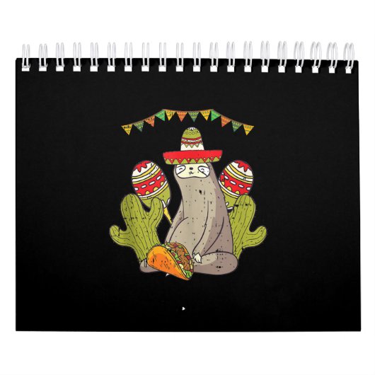 Sloth Taco Sombrero Mexican Fiesta Kalender (Hoes)