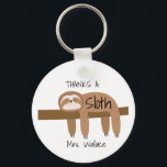 Sloth Teacher Keyring, Thank You Teaching Assistan Sleutelhanger<br><div class="desc">Say thank you in the cutest way possible with this adorable Sloth Teacher Keyring 🦥💛 Featuring a charming sloth design and a heartfelt thank-you message, this keychain is the perfect way to show appreciation to a wonderful teacher or teaching assistant. A small gift with big meaning—ideal for those who help...</div>