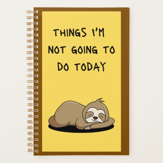 Sloth Things I'm Not Going To Do Today Planner (Voorkant)