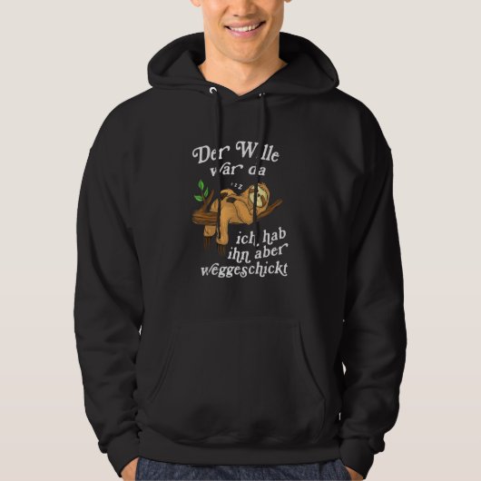 Sloth Tired Employee Morgenmuffel Chill Sleep Hoodie (Voorkant)