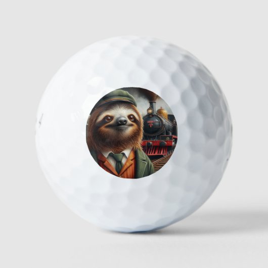 Sloth Train Engineer Golfballen (Voorkant)