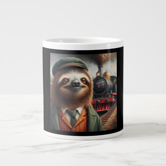 Sloth Train Engineer Grote Koffiekop (Voorkant)