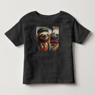 Sloth Train Engineer Kinder Shirts