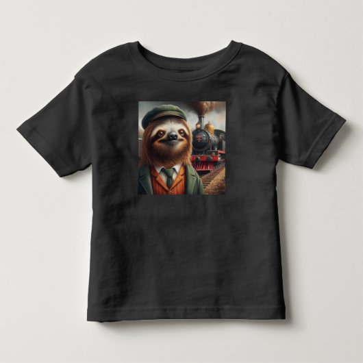 Sloth Train Engineer Kinder Shirts (Voorkant)