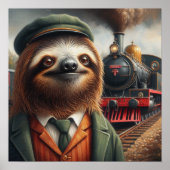 Sloth Train Engineer Poster (Voorkant)