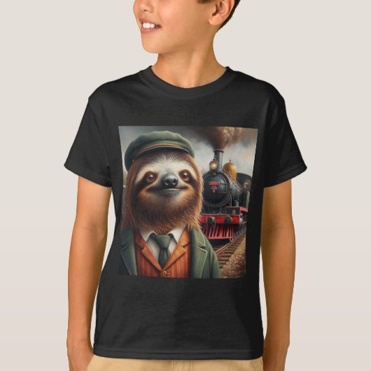 Sloth Train Engineer T-shirt (Voorkant)